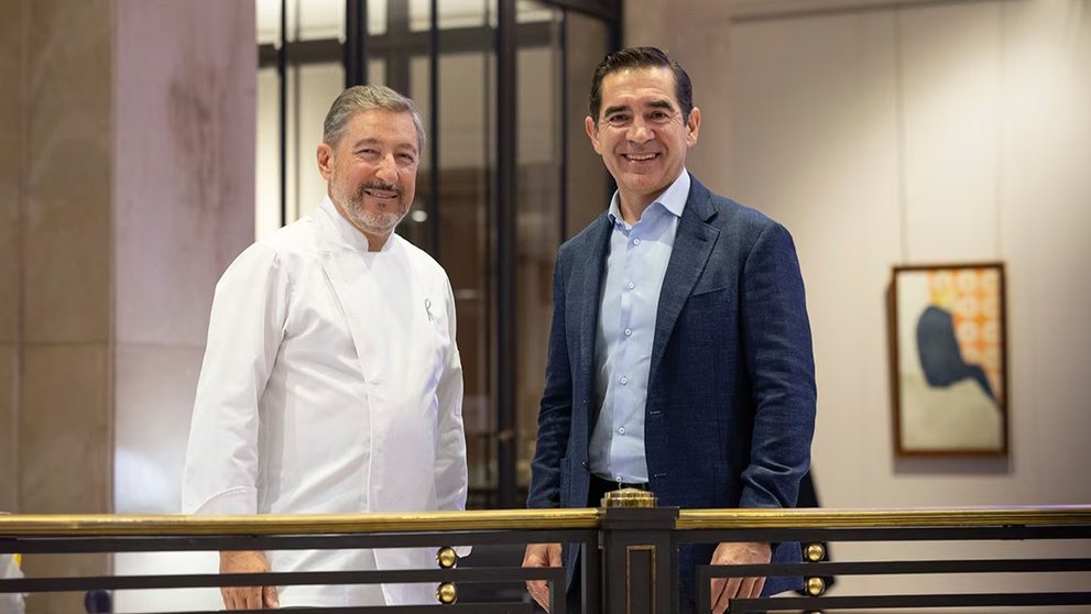 Carlos Torres Vila, presidente de BBVA, y Joan Roca, chef y copropietario de El Celler de Can Roca.